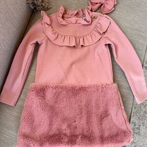 Janie and jack dress and bow (size 3)